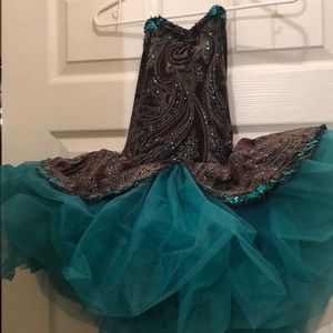 Brow/Black/teal green ballet costume